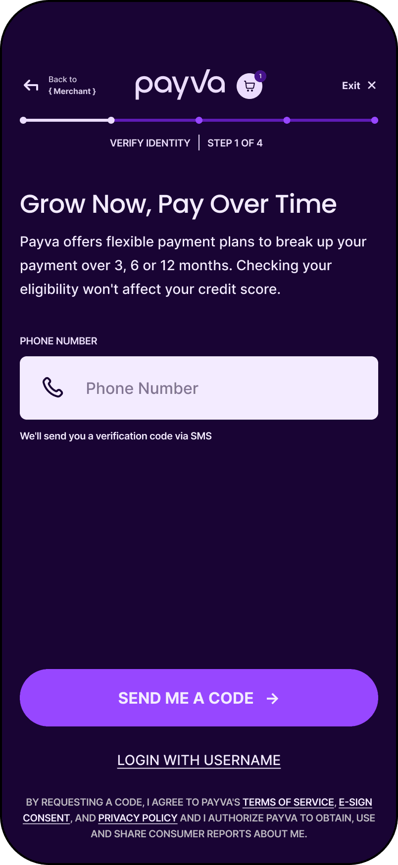 A screenshot of the Pavya Checkout UI with a phone number field