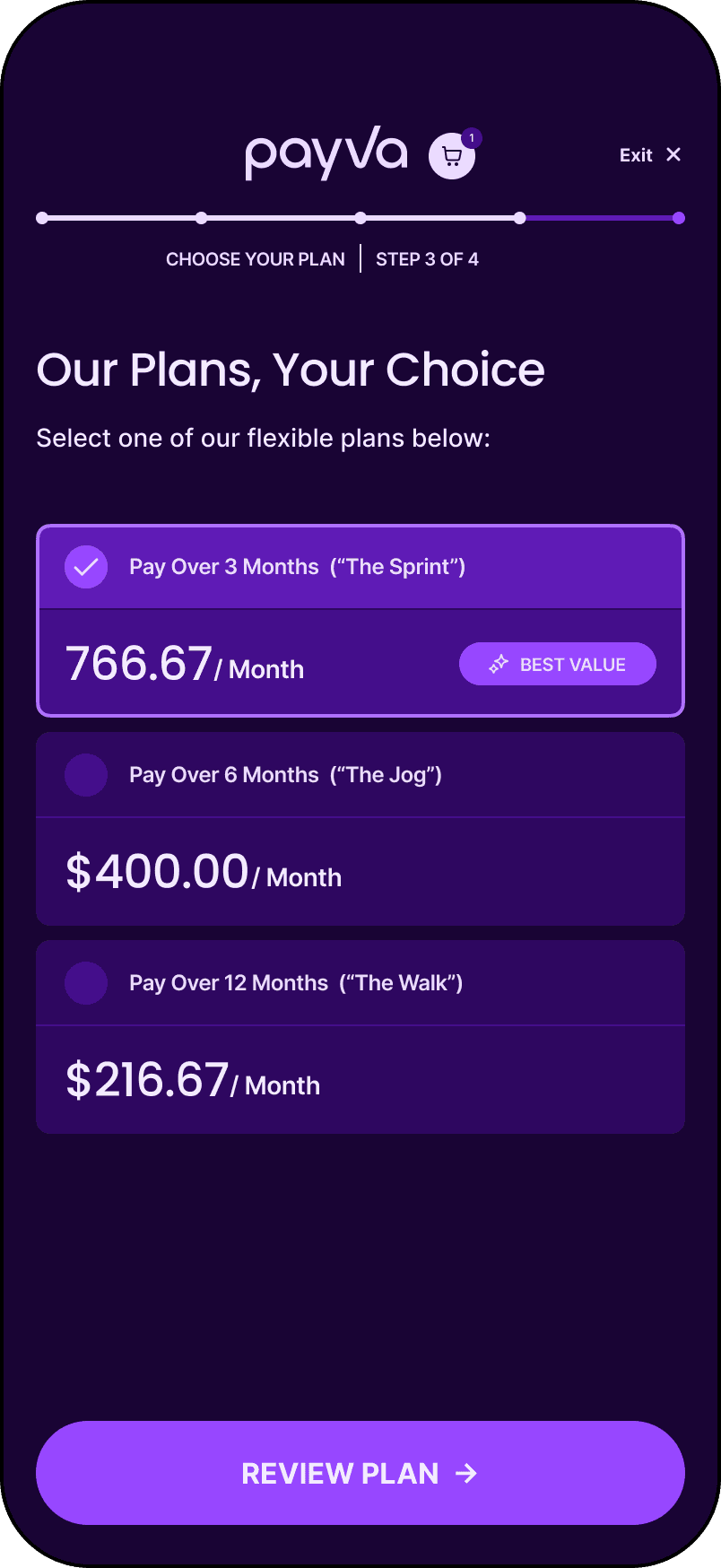 A screenshot of the Pavya Checkout UI with a phone number field